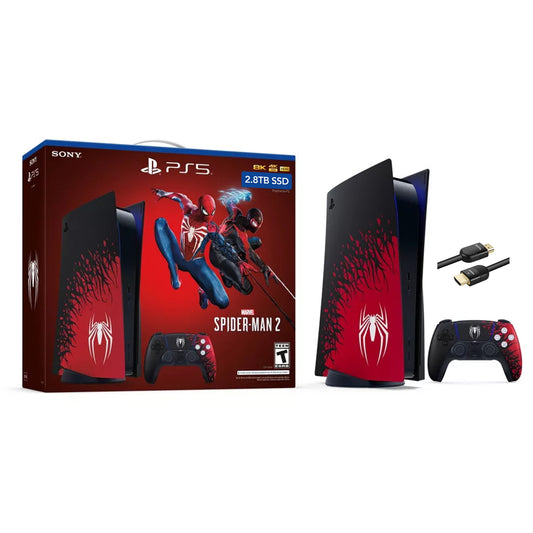 2023 New PlayStation 5 Slim Upgraded 3TB Disc Edition Marvel Spider-Man 2 Bundle and Mytrix 8K HDMI Ultra High Speed Cable - White, Slim PS5 3TB PCIe SSD Gaming Console